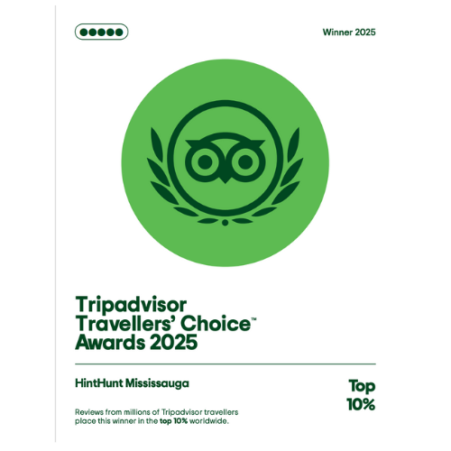Tripadvisor Travellers’ Choice 2025 award — HintHunt Mississauga